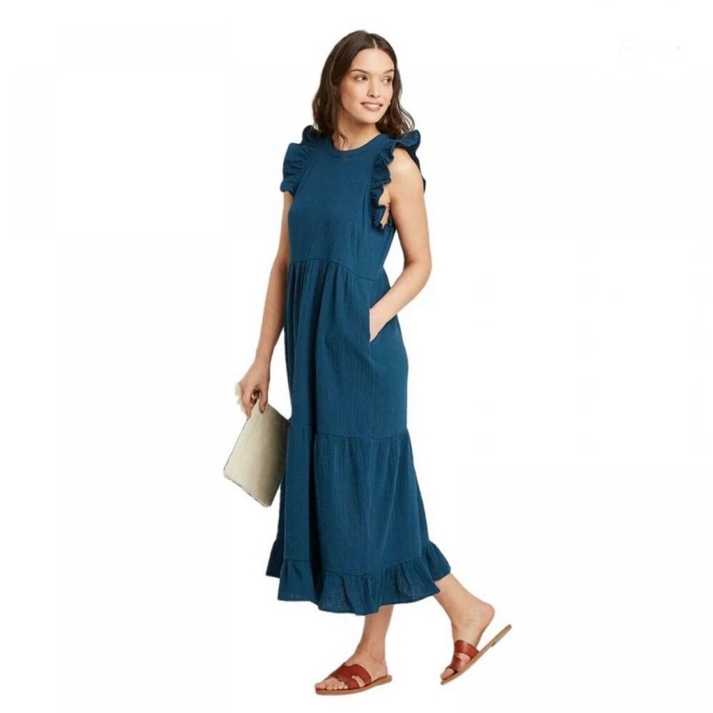 100% Cotton Maxi Dress with Pockets!